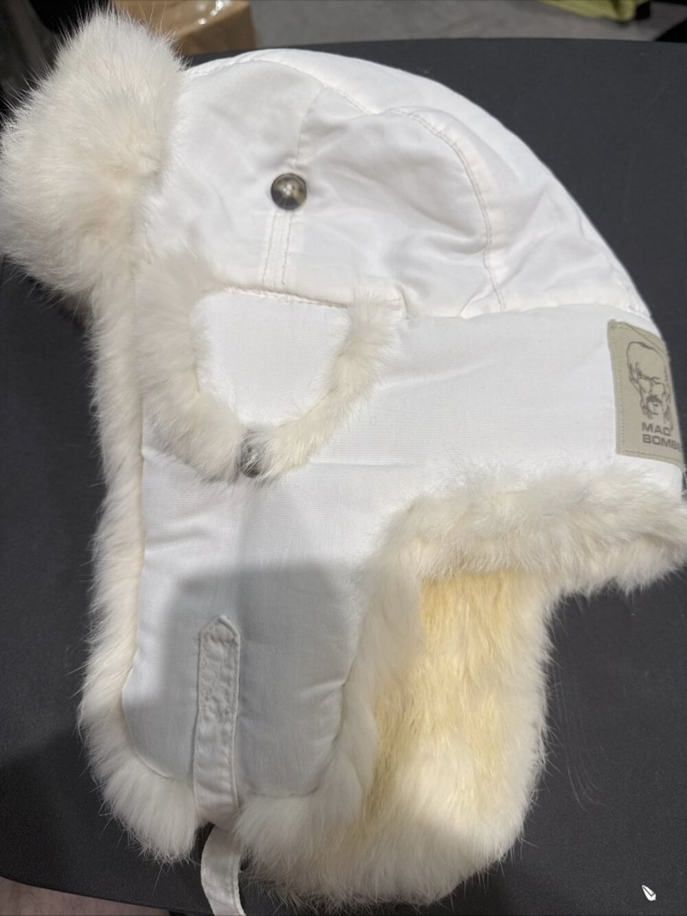 Mad Bomber Natural Rabbit Fur Mens Hunting Trapper Winter Hat - Size Large